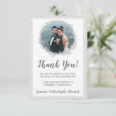 Moderne Botanische Blad Zilveren Krans Dank u Bedankkaart (Staand voorkant)