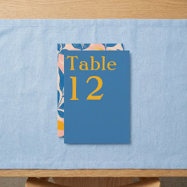 Moderne Botanische Bladderachtige Tafelnummer Kaar