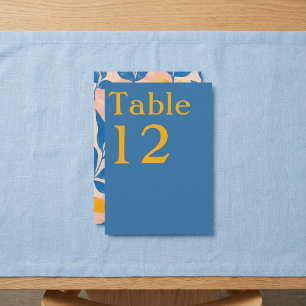 Moderne Botanische Bladderachtige Tafelnummer Kaar