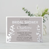  Moderne botanische bladeren bruidsfeestje   Folie Uitnodiging (Staand Voorkant)