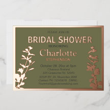 Moderne botanische bladeren bruidsshower   