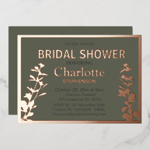 Moderne botanische bladeren bruidsshower   