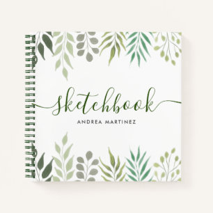 Moderne botanische bladeren Foliage Sketchbook Notitieboek