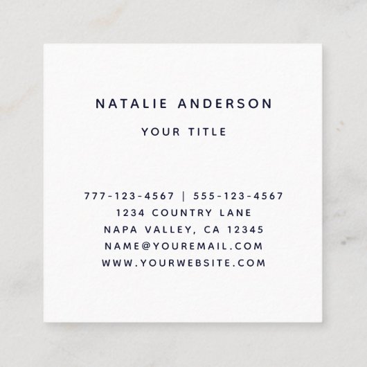 Moderne botanische bladeren  vierkante visitekaartje (Achterkant)