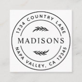 Moderne botanische bladeren  vierkante visitekaartje (Voorkant)