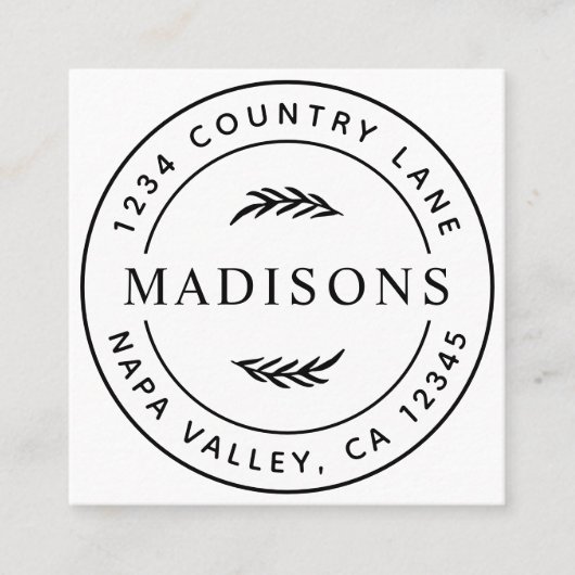 Moderne botanische bladeren  vierkante visitekaartje (Voorkant)