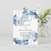 Moderne botanische blauwe en witte repetitie kaart (Staand voorkant)