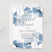 Moderne botanische blauwe en witte repetitie kaart (Voorkant)