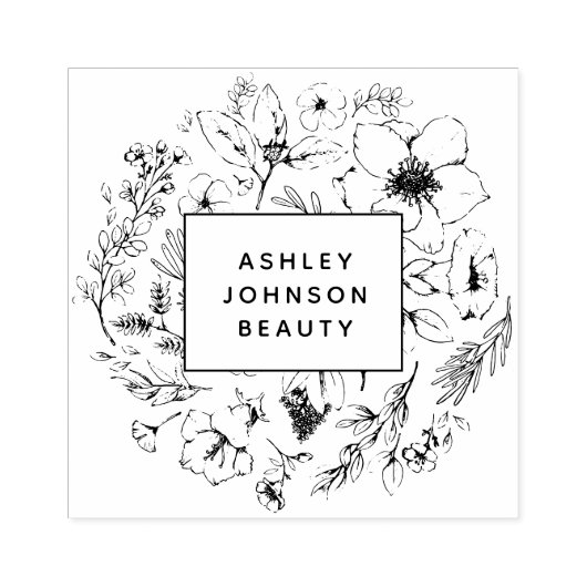 Moderne botanische blindheid en zwart vierkant rubberstempel (Afrduk)