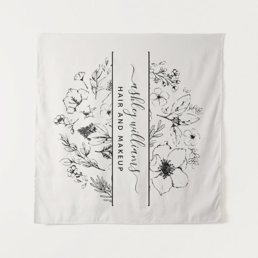 Moderne botanische blindheid en zwart wandkleed (Voorkant (horizontaal))