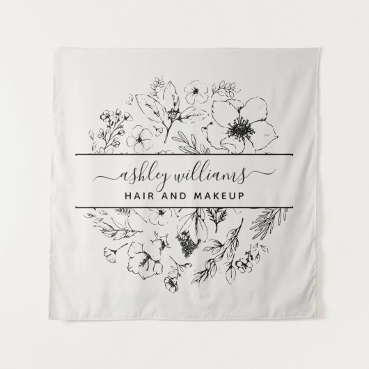 Moderne botanische blindheid en zwart wandkleed (Voorkant)