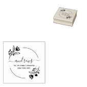 Moderne botanische bloem bladeren rubberstempel (Gestempeld)