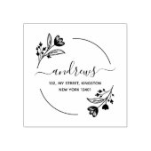 Moderne botanische bloem bladeren rubberstempel (Afrduk)