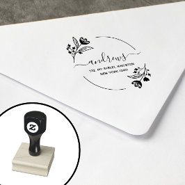 Moderne botanische bloem bladeren rubberstempel
