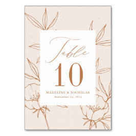 Moderne Botanische Bloem Crème & Terracotta Bruin Kaart