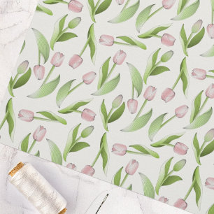Moderne botanische bloem roze tulp stof
