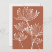 Moderne Botanische Bloem Terracotta Bruiloft Kaart (Achterkant)