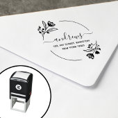 Moderne botanische bloembladeren zelfinktende stempel