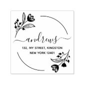 Moderne botanische bloembladeren  zelfinktende stempel (Design)