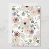 Moderne Botanische Bloemen Boho Huwelijk Kaart (Achterkant)