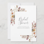 Moderne Botanische Bloemen Bruids Douche Uitnodigi Kaart (Achterkant)