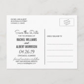 Moderne Botanische Bloemen Bruiloft Save the Date Aankondigingskaart (Achterkant)