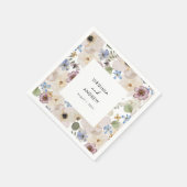 Moderne Botanische Bloemen Bruiloft Servet (Hoek)