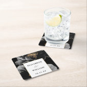 Moderne Botanische Bloemen Elegante Chic Wedding Kartonnen Onderzetters (Insitu)