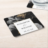 Moderne Botanische Bloemen Elegante Chic Wedding Kartonnen Onderzetters (Schuin)