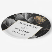 Moderne Botanische Bloemen Elegante Chic Wedding Papieren Bordje (Gekanteld)