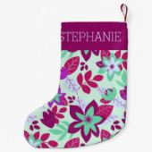Moderne Botanische Bloemen Kerstvakantie Kleine Kerstsok (Achterkant)