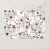 Moderne Botanische Bloemen Trouwdetails Informatiekaartje (Achterkant)