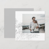 Moderne botanische bloemfoto save the date (Voorkant / Achterkant)