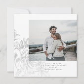 Moderne botanische bloemfoto save the date (Voorkant)