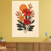 Moderne Botanische Bloemstukken Canvas Muurkunst Afdruk (Insitu (Woonkamer))