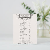 Moderne botanische Blush Black 3 Services Spa Menu (Staand voorkant)