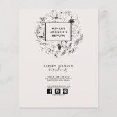 Moderne botanische Blush Black 3 Services Spa Menu (Achterkant)