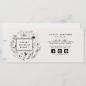 Moderne botanische Blush & Black Gift Certificate (Achterkant)