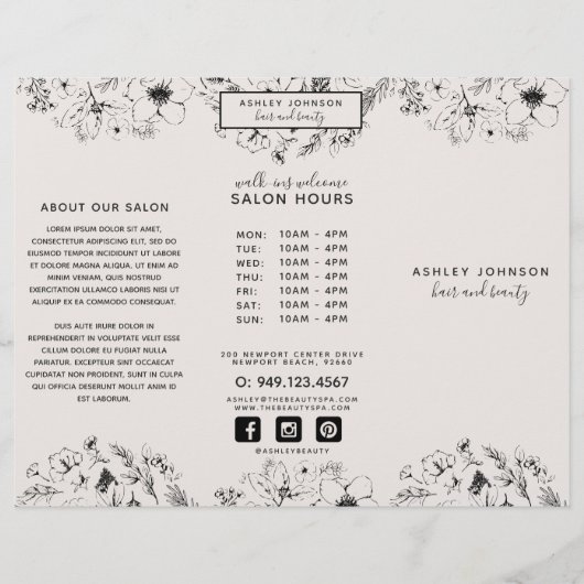 Moderne botanische Blush Black plus foto's rouchur (Voorkant)