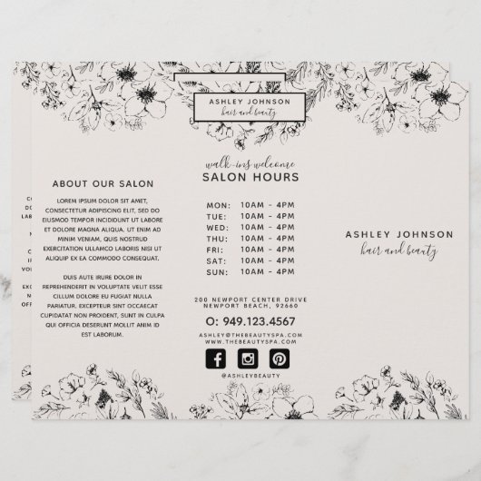 Moderne botanische Blush Black plus foto's rouchur (Voorkant / Achterkant)