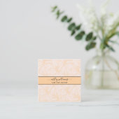Moderne botanische Blush Black Script Name Square Vierkante Visitekaartje (Staand voorkant)