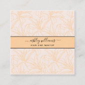 Moderne botanische Blush Black Script Name Square Vierkante Visitekaartje (Voorkant)