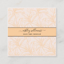 Moderne botanische Blush Black Script Name Square