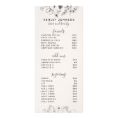 Moderne Botanische Blush & Black Spa 3 Services Me Reclamekaart (Voorkant)