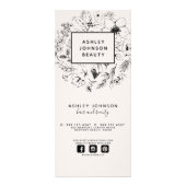Moderne botanische Blush Black Spa 3 Services Menu (Achterkant)