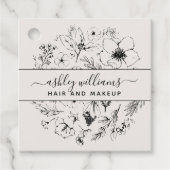 Moderne botanische Blush en Black Square Business Bedankjes Labels (Voorkant)