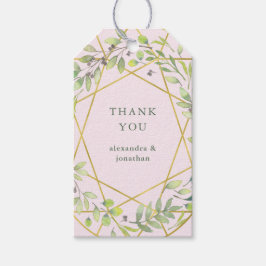 Moderne Botanische | Blush en Faux Gold Bedankt Cadeaulabel
