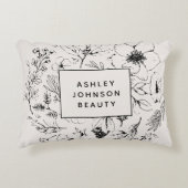 Moderne botanische Blush en zwarte branding Accent Kussen (Voorkant)