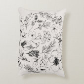 Moderne botanische Blush en zwarte branding Accent Kussen (Achterkant (Verticaal))