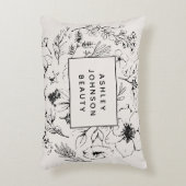 Moderne botanische Blush en zwarte branding Accent Kussen (Voorkant(Verticaal))